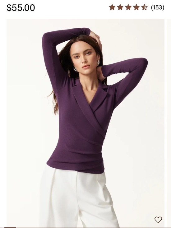 OGL Tops - Slim Fit Purple Wrap V-Neck Sweater